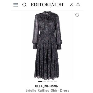 ULLA JOHNSON BRIELLE RUFFLED SHIRTDRESS DRESS
